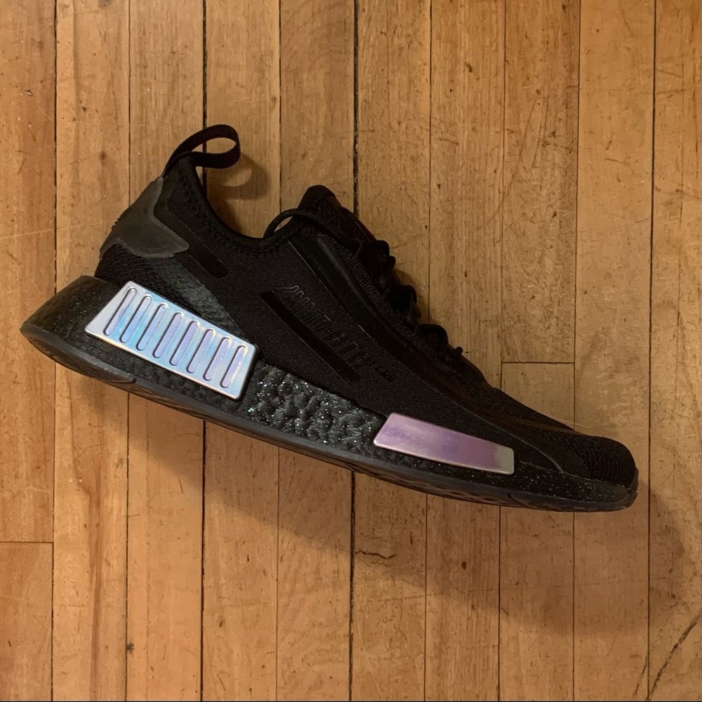 Adidas Originals NMD R1 Spectoo Womens Rubbing Black NEW Size 7.5 Athletic